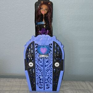 Purple and Black Doll with Gothic Display Case